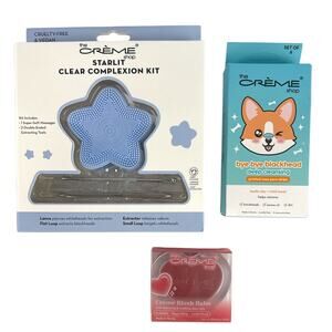 Crème Shop Clear Skin & Glow Kit | 3-Pc Skincare Tools Nose Strips Blush NEW